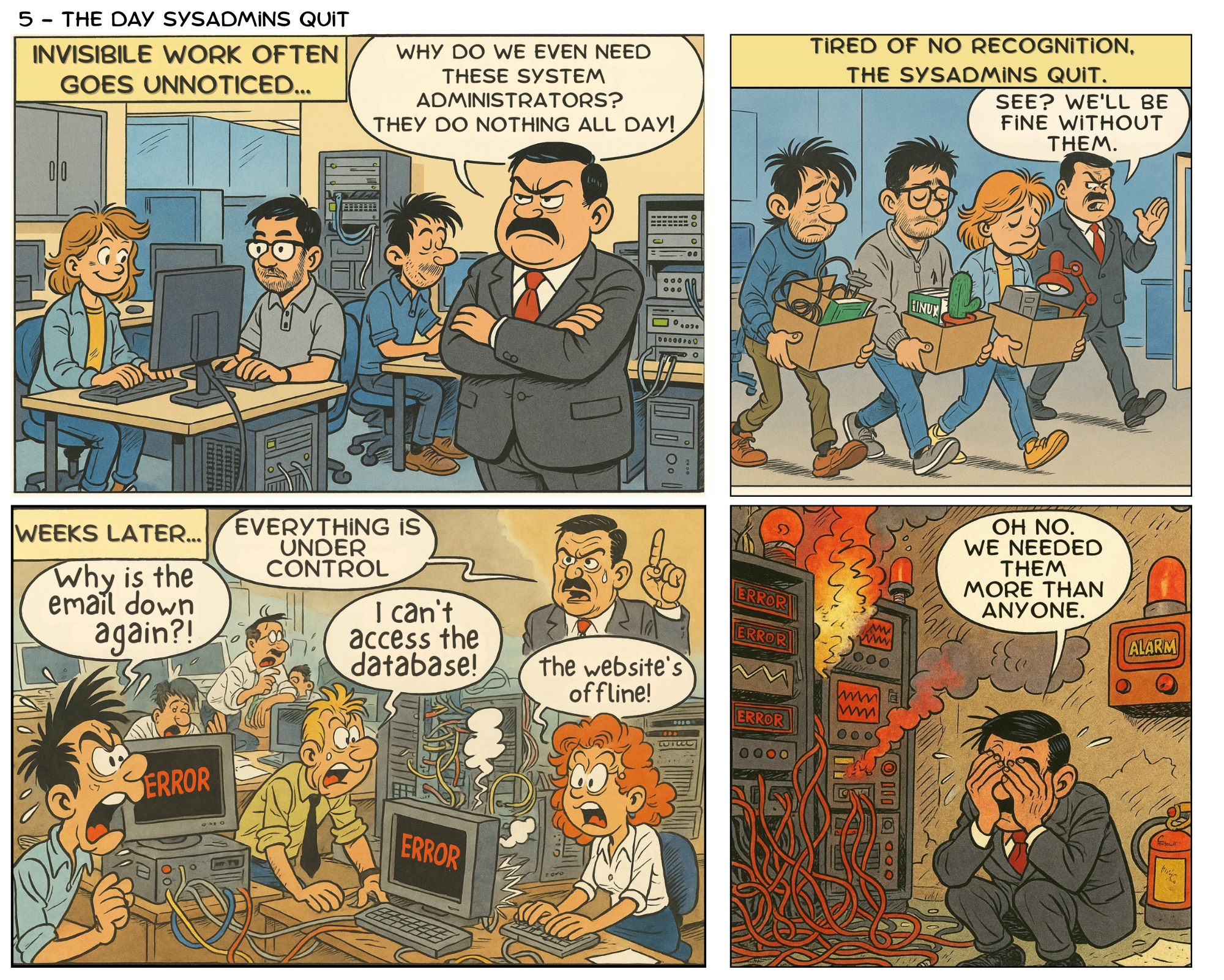 Adventures in Uptime - The Day Sysadmins Quit